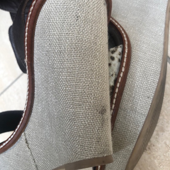 Steve Madden wedges w/ linen sac fabric wedge. - Picture 3 of 6